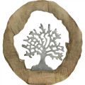 Floristik24 Deco sochařský strom v dřevěné kruhové dekoraci na stůl k umístění 22×21×4cm