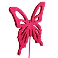 Floristik24 Dřevěný motýl s drátěným růžovým zadečkem. 8cm 18ks