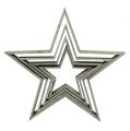 Floristik24 Dřevěná hvězda sada 4 ks stojící šedá 29cm - 61cm