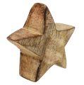 Floristik24 Dřevěná hvězda příroda 5cm - 6cm v krabičce 12ks
