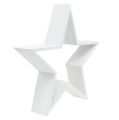 Floristik24 Dřevěná sada hvězd bílá 4ks