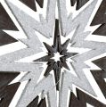 Floristik24 Dřevěná hvězda na zavěšení šedá, bílá 48cm x 40cm