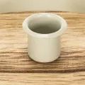 Svícen na čtyři kuželovité svíčky, kulatý dřevěný tác, 25 cm | Floristik24.cz