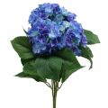 Floristik24 Hydrangea Umělý květ Modrý hedvábný květ Kytice 42cm