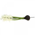 Floristik24 Umělý hyacint s cibulkou umělá květina bílá k nalepení 29cm