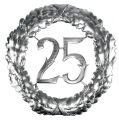 Floristik24 Výročí číslo 25 ve stříbrné barvě Ø40cm