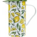 Floristik24 Smaltovaný džbán, středomořská dekorace, džbán s citronovým vzorem V19,5cm Ø9cm