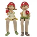 Floristik24 Policový taburet dekorativní figurky chlapec a dívka houba děti 2ks