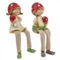 Floristik24 Policový taburet dekorativní figurky chlapec a dívka houba děti 2ks