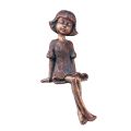 Floristik24 Hranový sedák zahradní figurka sedící dívka bronzová 52cm