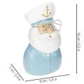 Figurka kapitána, námořní dekorace s brýlemi a kloboukem, 16 cm | Floristik24.cz