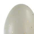 Floristik24 Keramická velikonoční dekorace na vajíčka šedé zlaté puntíky Ø8cm V11cm 2ks