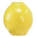 Floristik24 Keramická váza žlutá citronová dekorace Středomoří Ø12cm V14,5cm