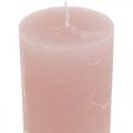 Floristik24 Sloupové svíčky barvené na růžovo 50×100mm 4ks