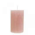 Floristik24 Sloupové svíčky barvené na růžovo 60×100mm 4ks