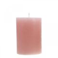 Floristik24 Sloupové svíčky barvené na růžovo 70×100mm 4ks