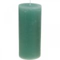Floristik24 Sloupové svíčky jednobarevné zelené 85×200mm 2ks