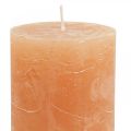 Floristik24 Jednobarevné svíčky Orange Peach sloupové svíčky 70×100mm 4ks