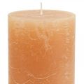 Floristik24 Jednobarevné svíčky Orange Peach sloupové svíčky 70×120mm 4ks