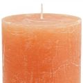 Floristik24 Jednobarevné svíčky Orange Peach sloupové svíčky 85×120mm 2ks
