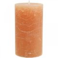 Floristik24 Jednobarevné svíčky Orange Peach sloupové svíčky 85×150mm 2ks