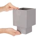 Šedý kostkový květináč s podstavcem pro moderní dekoraci, 22 cm | Floristik24.cz