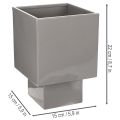 Šedý kostkový květináč s podstavcem pro moderní dekoraci, 22 cm | Floristik24.cz