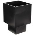 Floristik24 Černý krychlový květináč s podstavcem, moderní, 22 cm