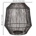 Černý svícen, dekorativní lucerna, drátěný koš, Ø24cm, V28cm | Floristik24.cz