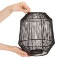 Černý svícen, dekorativní lucerna, drátěný koš, Ø24cm, V28cm | Floristik24.cz
