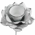 Floristik24 Svícen květina k nalepení bílý kov Ø6×10cm