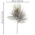 Umělá borovicová větev se šiškami, zimní, 40 cm | Floristik24.cz