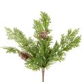 Floristik24 Umělá borovicová větev se šiškami, pokrytá sněhem, 28 cm, 6 kusů