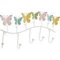 Floristik24 Jarní dekorace, háček s motýlky, kovová dekorace, ozdobná skříň 36cm