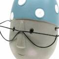 Floristik24 Ozdobná hlava plavkyně s brýlemi a koupací čepicí modrá bílá V15cm / 16cm 2ks