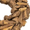 Dekorativní věnec z přírodních dřevěných kousků, kulatý, 35 cm | Floristik24.cz
