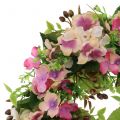 Floristik24 Květinový věnec s hortenzií a lesními plody růžový Ø30cm