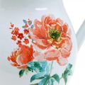 Floristik24 Dekorativní džbán, váza na květiny vintage vzhledu, smaltovaný džbán s motivem růže V19cm
