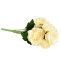 Floristik24 Umělé růže Kytice z umělých růží Krémově žlutá Pick 54cm