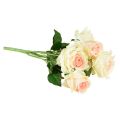 Floristik24 Umělé růže Kytice z umělých růží Krémově růžové trsátko 54cm