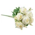 Floristik24 Umělé růže Kytice z umělých růží Bílý trs 42cm