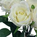 Floristik24 Umělé růže ve svazku bílé 30cm 8ks