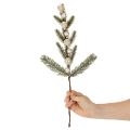 Umělá jedlová větvička s bílými mini vánočními ozdobami, 46 cm, 2 kusy | Floristik24.cz