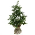 Floristik24 Umělý mini vánoční stromeček v pytli Snowy Ø32cm H55cm