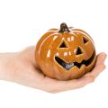 Keramická dýňová LED halloweenská dekorace malá 10 cm | Floristik24.cz