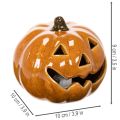 Keramická dýňová LED halloweenská dekorace malá 10 cm | Floristik24.cz