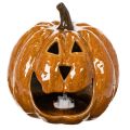 Keramická dýňová halloweenská LED dekorace 15cm | Floristik24.cz