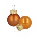 Floristik24 Mini vánoční koule skleněné oranžové matné/lesklé Ø2cm 44ks