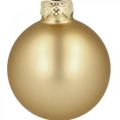 Floristik24 Vánoční koule skleněné zlaté matné lesklé Ø5,5cm 26ks