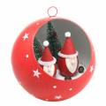 Floristik24 Vánoční koule k zavěšení Mikulášů a LED červená Ø20cm na baterie